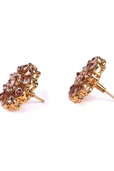 White Gold Plated Stone Earrings