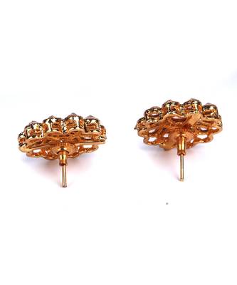 White Gold Plated Stone Earrings 4