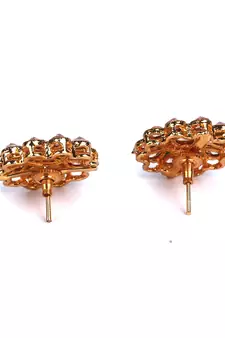 White Gold Plated Stone Earrings