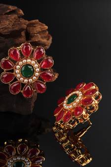 Multicolor Gold Plated Stone Earrings