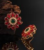 Multicolor Gold Plated Stone Earrings