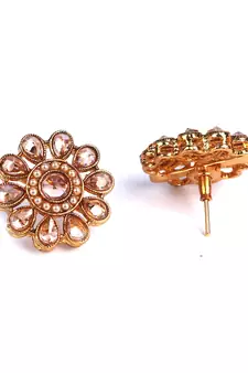 White Gold Plated Stone Earrings