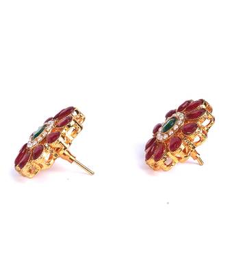 Multicolor Gold Plated Stone Earrings 2