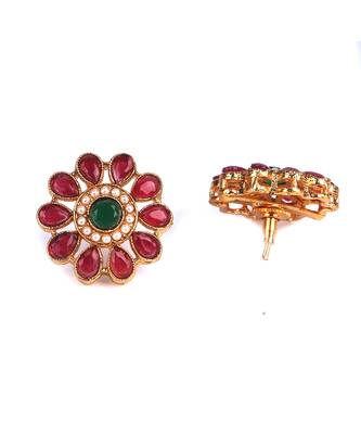 Multicolor Gold Plated Stone Earrings 3