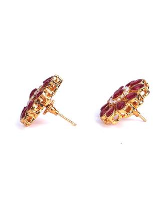 Red Gold Plated Stone Earrings 5
