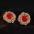 Red Gold Plated Pearl Earrings