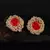 Red Gold Plated Pearl Earrings