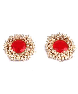 Red Gold Plated Pearl Earrings 3