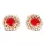 Red Gold Plated Pearl Earrings