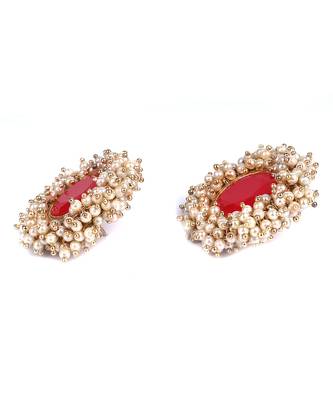 Red Gold Plated Pearl Earrings 4