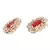 Red Gold Plated Pearl Earrings