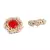 Red Gold Plated Pearl Earrings