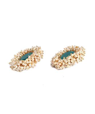 Green Gold Plated Pearl Earrings 3