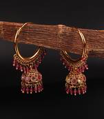 Red Gold Plated Beaded Earrings