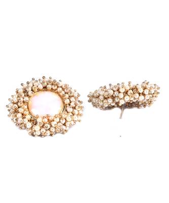 Pink Gold Plated Pearl Earrings 4