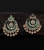 Green Gold Plated Pearl Earrings