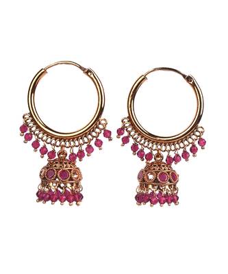 Red Gold Plated Beaded Earrings 3