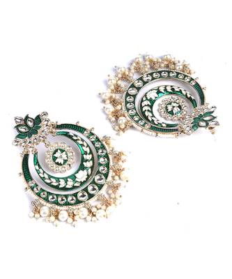 Green Gold Plated Pearl Earrings 3