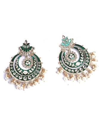 Green Gold Plated Pearl Earrings 4