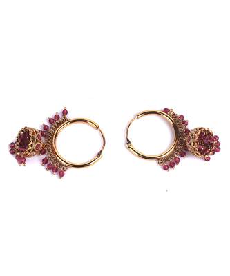 Red Gold Plated Beaded Earrings 5
