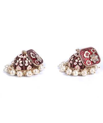 Red Gold Plated Pearl Earrings 4