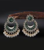 Green Gold Plated Pearl Earrings