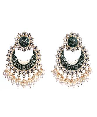 Green Gold Plated Pearl Earrings 3