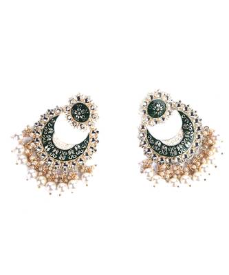 Green Gold Plated Pearl Earrings 4