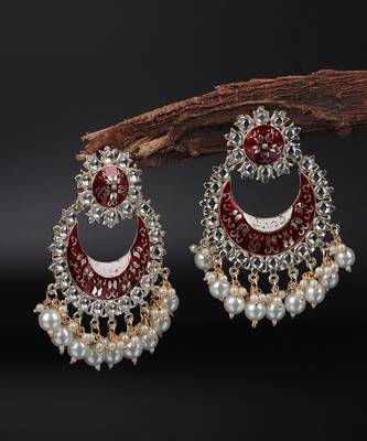 Red Gold Plated Pearl Earrings 2