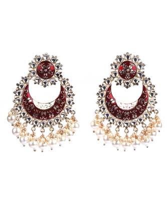 Red Gold Plated Pearl Earrings 3