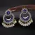 Blue Gold Plated Pearl Earrings