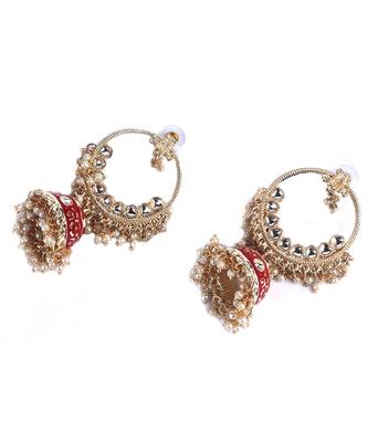 Red Gold Plated Pearl Earrings 3