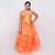 girls Orange Tissue printed stitched   dress