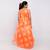 girls Orange Tissue printed stitched   dress