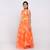 girls Orange Tissue printed stitched   dress