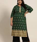 Jadegreen Rayon Printed Straight Kurta