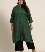 Jade Green Rayon Solid A-Line Kurta