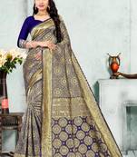 NAVYBLUE RICH art silk saree AND HEAVY RICH PALLU WITH BLOUSE