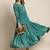 Teal Poly Rayon Printed Tiered Dress