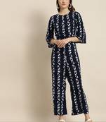 Navy Rayon Floral Print dress