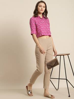 Pink Rayon Floral Print Top 2