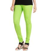Green COTTON plain stitched Leggings