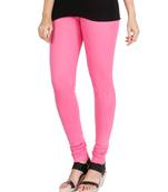 Pink COTTON plain stitched Leggings