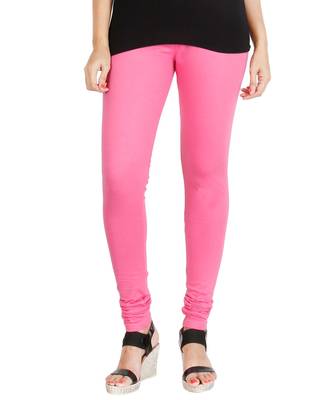 Pink COTTON plain stitched Leggings 4