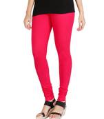 Pink COTTON plain stitched Leggings