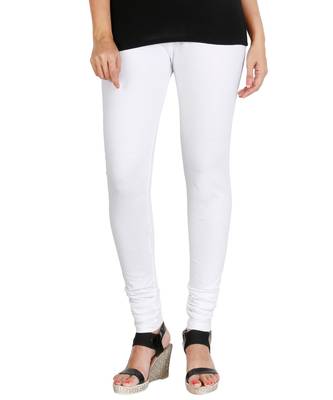 White COTTON plain stitched Leggings 4