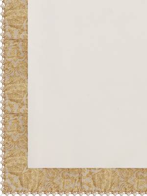 Golden woven jacquard unstitched lehenga 4