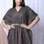 BLUE PRINTED KAFTAN WITH EMBROIDERED BELT
