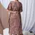 MULTICOLORED PRINTED KAFTAN WITH EMBROIDERED BELT
