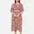 MULTICOLORED PRINTED KAFTAN WITH EMBROIDERED BELT